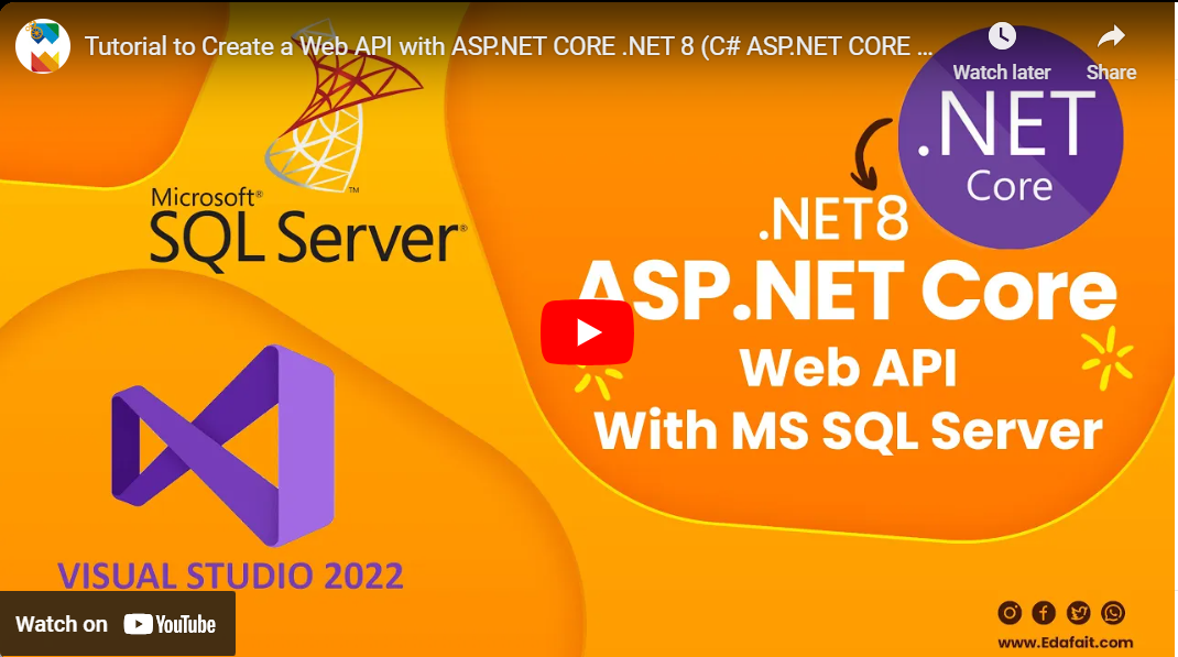 Tutorial to Create a Web API with ASP.NET CORE .NET 8 (C# ASP.NET CORE for beginners)