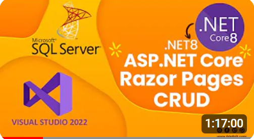 ASP.NET Core 8 Razor Pages CRUD - .NET 8 Razor Pages CRUD Using Entity Framework Core and SQL Server