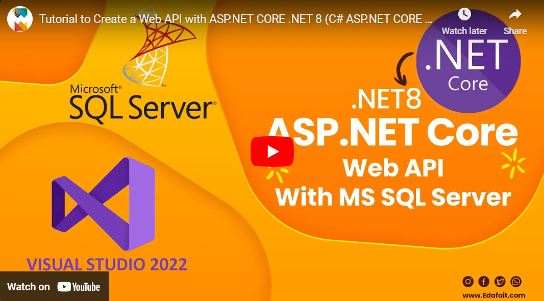 Tutorial to Create a Web API with ASP.NET CORE .NET 8 (C# ASP.NET CORE for beginners)