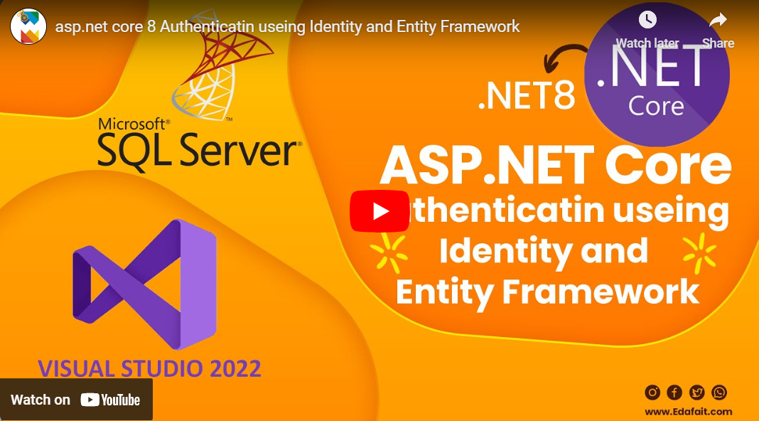 asp.net core 8 Authentication using Identity and Entity Framework