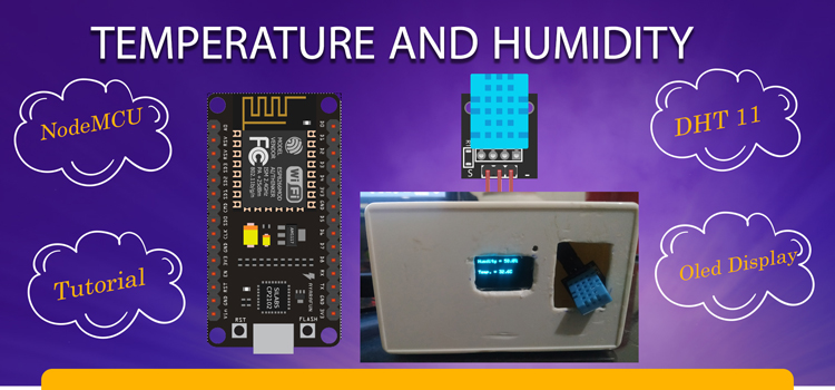 NodeMCU and TEMPERATURE AND HUMIDITY SENSOR  with Oled display (  ESP8266 or  ESP32  )
